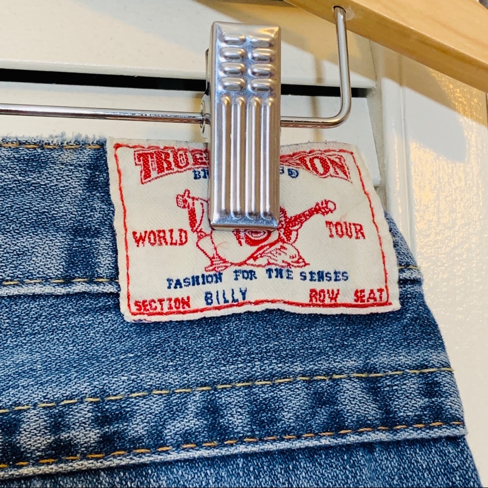 $398 True Religion Patchwork Distressed Jeans - Picture 5 of 7